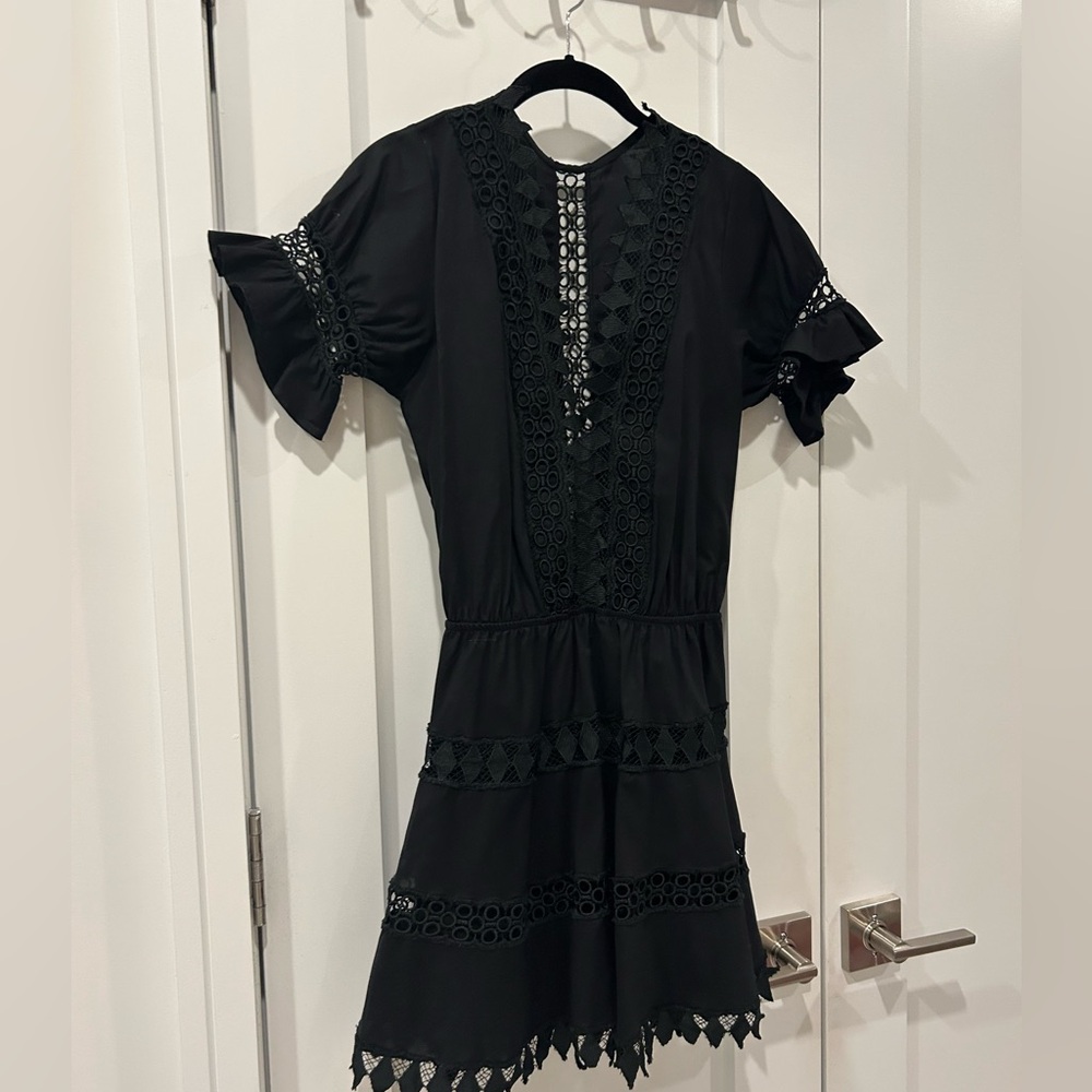 Peixoto Black Ruffle Sleeve Mini Dress - Picture 5 of 5